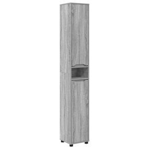 vidaXL Badkamer Kast Grijs Sonoma 30,5 x 30 x 195 cm Bewerkt hout