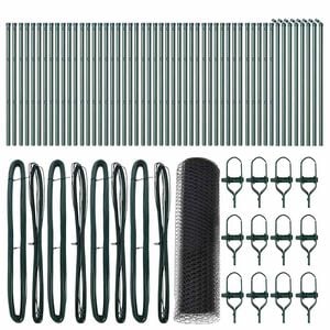 vidaXL zeshoekig gaashek met grondbevestiging 100 x 0,4 m Grijs Mesh