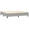 vidaXL Boxspring met matras en LED stof lichtgrijs 200x200 cm