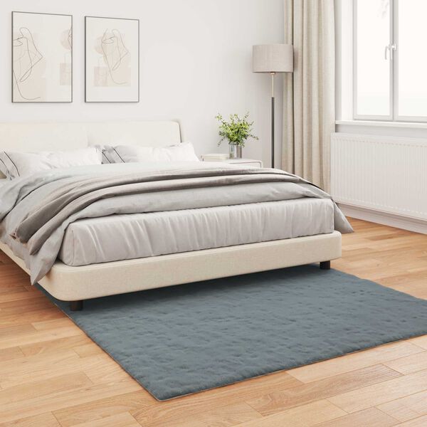 vidaXL Nep Konijnenbont Tapijt Olite Antraciet 160 x 160 cm Polyester