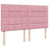 vidaXL Ottoman bed met matrassen en LED's 200x200cm fluweel roze