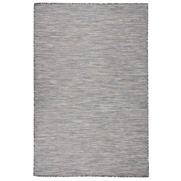 vidaXL Buitenkleed platgeweven 120x170 cm bruin en blauw