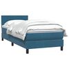 vidaXL Boxspring met matras fluweel donkerblauw 100x210 cm