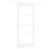 vidaXL Schuifdeur Wit 93 x 202 cm Massief grenenhout en glas