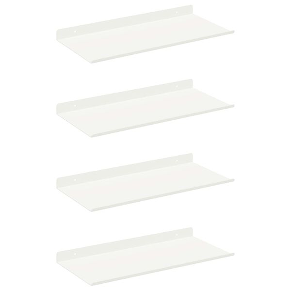 vidaXL Drijvende plank Wandgemonteerd 4 pcs Wit 40 x 18 x 2,5 cm Staal