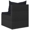 vidaXL 4-delige Loungeset met kussens poly rattan zwart
