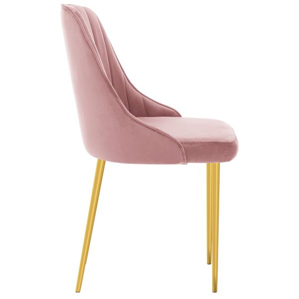 vidaXL Eetkamerstoelen 2 st fluweel roze