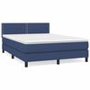 vidaXL Boxspring met matras stof blauw 140x190 cm