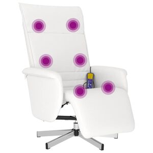 vidaXL Massagestoel verstelbaar met voetensteun kunstleer wit