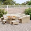 vidaXL Tuinbankenset met kussen 12 pcs Beige en Cr&egrave;me poly rattan