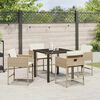 vidaXL Tuin eettafelset 5 pcs Beige poly rattan
