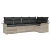 vidaXL Tuin Sofa Set 5 st Lichtgrijs poly rattan