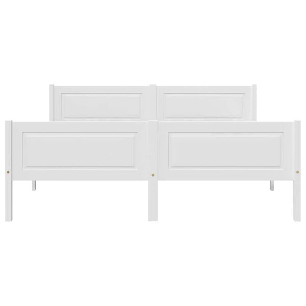 vidaXL Bedframe massief grenenhout wit 140x200 cm
