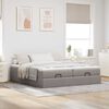 vidaXL Ottoman bed met matrassen 200x200cm stof taupe