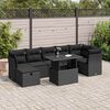 vidaXL 8-delige Loungeset met kussens poly rattan zwart