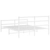 vidaXL Bedframe met hoofd- en voeteneinde metaal wit 150x200 cm