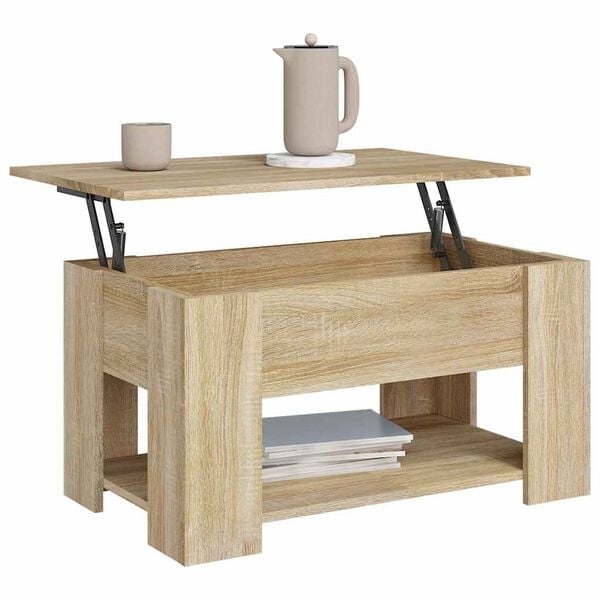 vidaXL Salontafel 79x49x41 cm bewerkt hout sonoma eikenkleurig