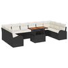 vidaXL Tuin Sofa Set met kussen 11 pcs Zwart en crème