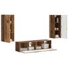 vidaXL Tv-meubelset Wandgemonteerd 2 pcs Oudhout Bewerkt hout