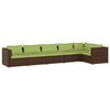 vidaXL 6-delige Loungeset met kussens poly rattan bruin