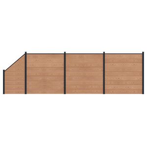 vidaXL Hekpaneel 4 pcs WPC en Aluminium Bruin