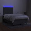 vidaXL Boxspring met matras en LED stof donkergrijs 120x190 cm
