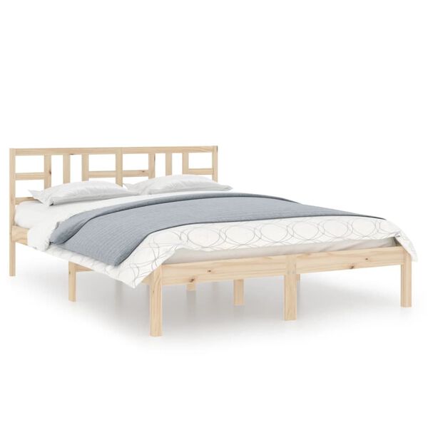 vidaXL Bedframe massief hout 135x190 cm