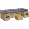 vidaXL 8-delige Loungeset met kussens poly rattan beige