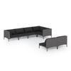 vidaXL 7-delige Loungeset met kussens poly rattan donkergrijs
