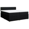 vidaXL Boxspring met matras stof zwart 200x200 cm
