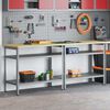 vidaXL Werkbankset met plank 2 pcs Grijs 200 x 55 x 85 cm Staal