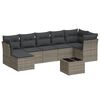 vidaXL 8-delige Loungeset met kussens poly rattan grijs