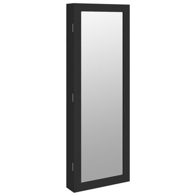 vidaXL Sieradenkast met spiegel wandgemonteerd 37,5x10x106 cm zwart