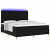 vidaXL LED Box Spring Bed met matras Zwart 180 x 200 cm Stof
