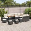vidaXL Tuin Sofa Set met kussen met opslag 13 pcs Zwart en Cr&egrave;me