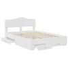 vidaXL Bedframe met hoofdeinde met lade Wit 140 x 190 cm Bewerkt hout