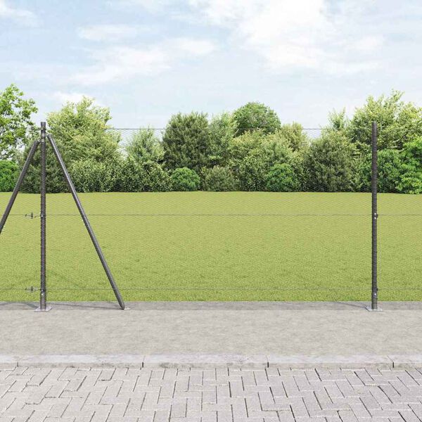 vidaXL Afrasteringspaal Grijs 100 x 1,2 m (13 mm gaas) Staal en PVC