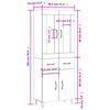 vidaXL Hoge kast 69,5x34x180 cm bewerkt hout wit