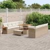 vidaXL Tuinbankenset met kussen 12 pcs Beige en Cr&egrave;me poly rattan