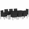 vidaXL Tuin eettafelset 9 st Zwart poly rattan