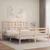 vidaXL Bedframe met hoofdbord massief hout