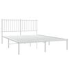 vidaXL Bedframe met hoofdbord metaal wit 135x190 cm