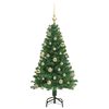 vidaXL Kunstkerstboom Groen 120 cm PVC en Staal en Kunststof