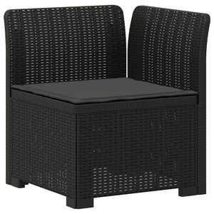 vidaXL E&eacute;npersoons Tuinbank met Kussen Rattan Look PP Antraciet