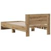 vidaXL Bedframe met hoofdeinde Artisan Eiken 90 x 190 cm Bewerkt hout