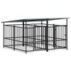 vidaXL Hondenkennel met dak 3,75 m&sup2; staal