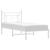 vidaXL Bedframe met hoofdbord metaal wit 90x200 cm