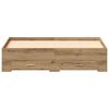vidaXL Bedframe met lade Artisan Eiken 135 x 190 cm Bewerkt hout