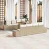 vidaXL Tuin Sofa Set met opslag 9 pcs Beige Poly riet