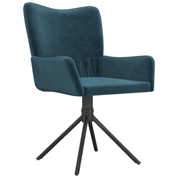 vidaXL Eetkamerstoelen draaibaar 2 st fluweel blauw